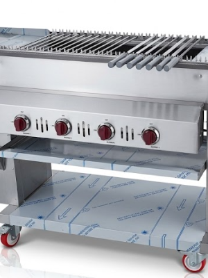 180cm Automatic Seekh Kebab Conveyor Gas Chargrill