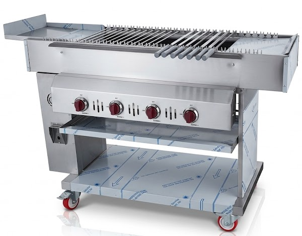 180cm Automatic Seekh Kebab Conveyor Gas Chargrill