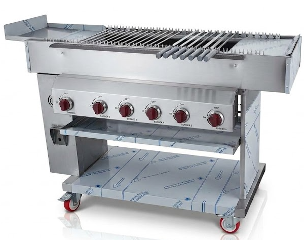 Automatic Seekh Kebab Grill 210cm Gas Conveyor Chargrill