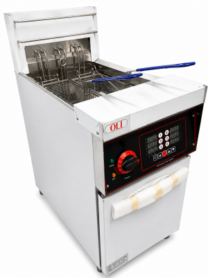1-Tank 2-Basket Electric Fryer with timer (28L) – ASDF-26A