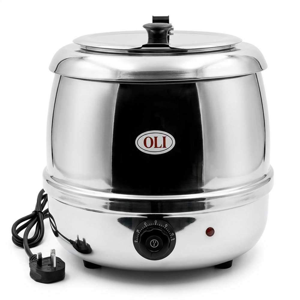 Commercial Soup Kettle – Stainless Steel | 10 Litre Electric Soup Warmer (220V)