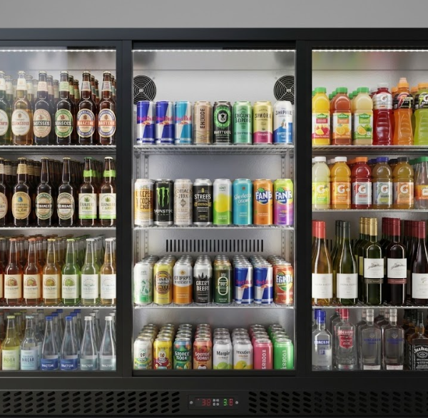 3 door Bar cooler sliding door fridge
